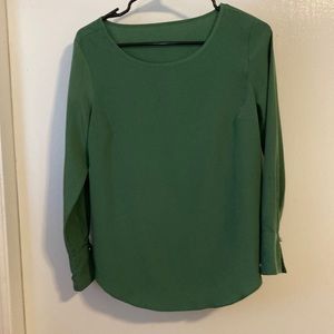 Ann Taylor Green Long-sleeved Blouse